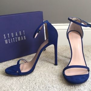 Stuart Weitzman Nudist Ultramar Goose Bump Sandal
